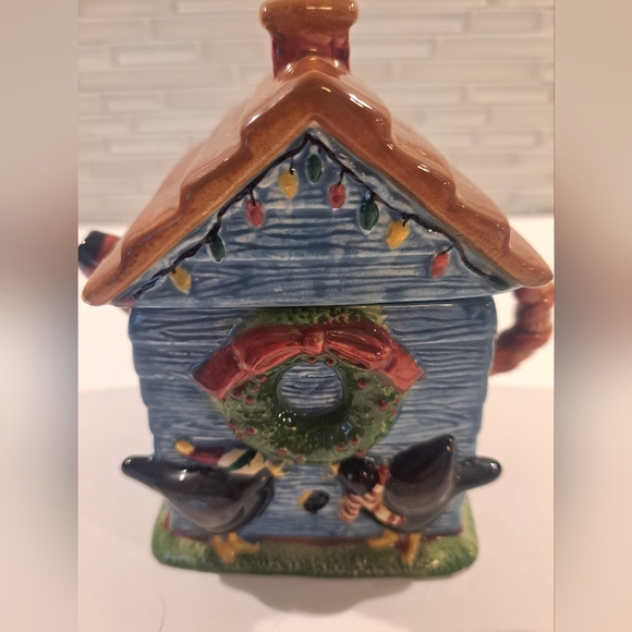 Sakura China Christmas Birdhouse Mini Teapot Collector Series by Debbie Mumm - Picture 3 of 8